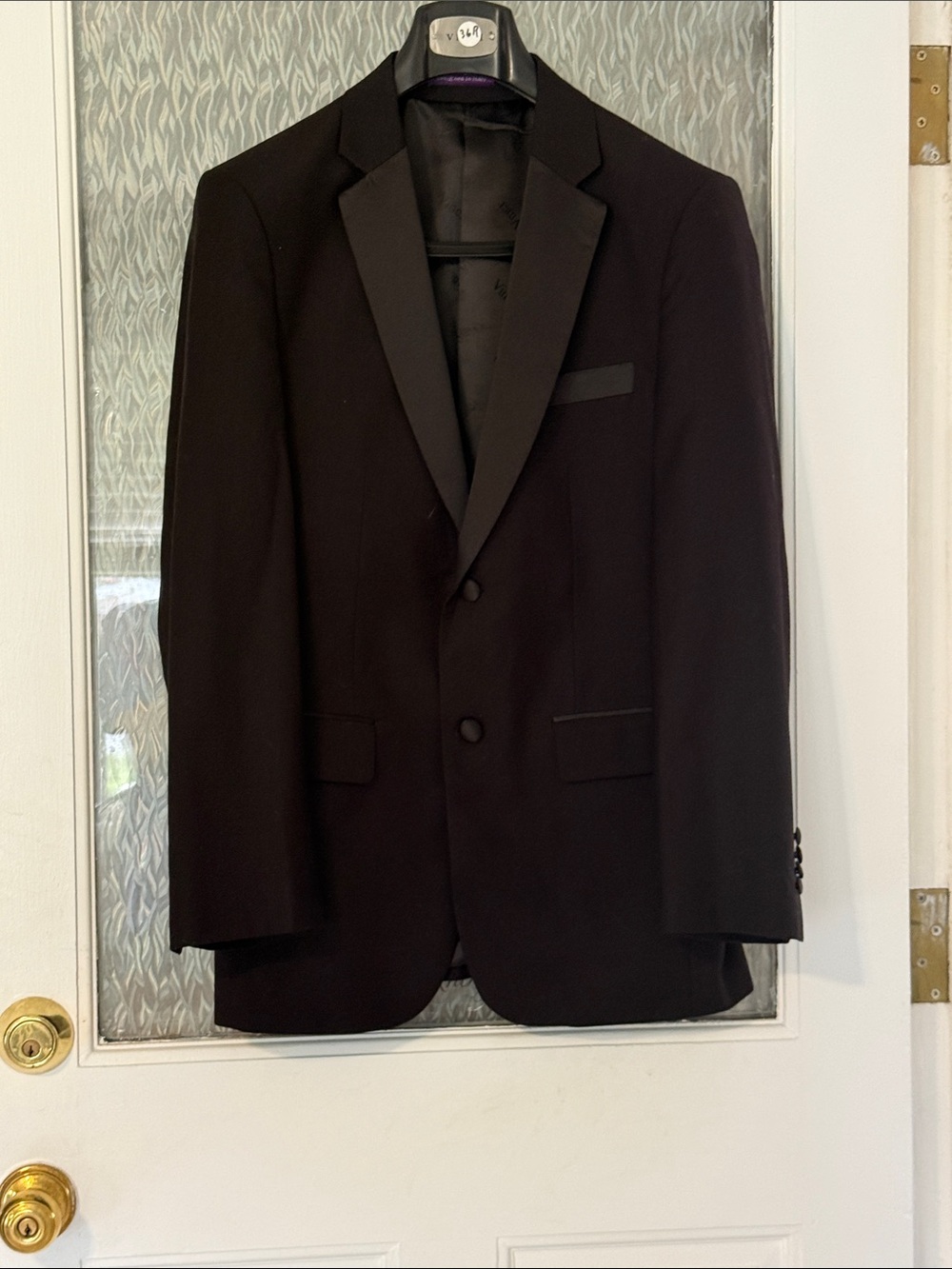 Black Satin-Trim Notch Lapel Blazer - Men's Formal Jacket and pants